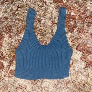blue tank top
